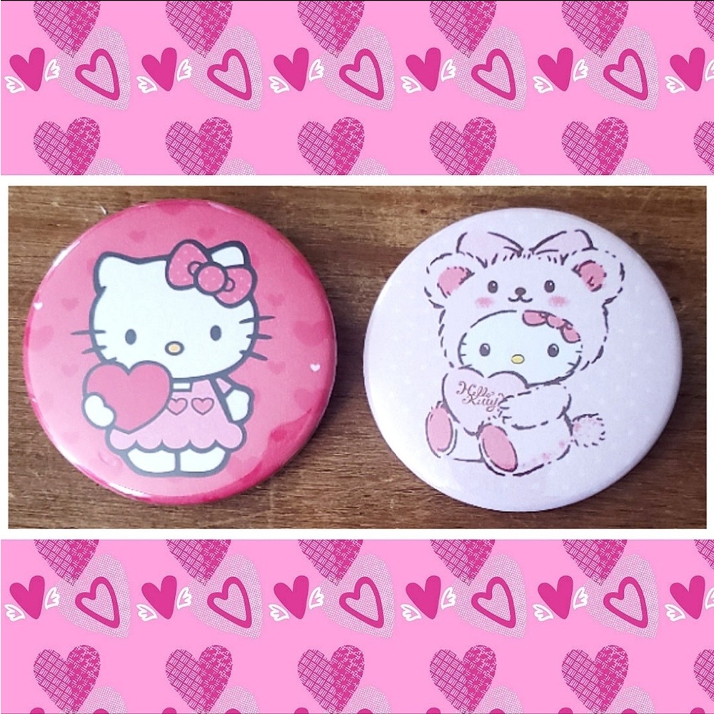 Pink Hello Kitty pin set (2 pins)